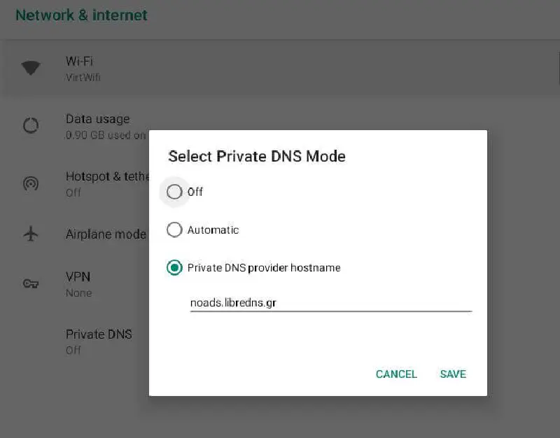 Konfigurasi DNS di Android