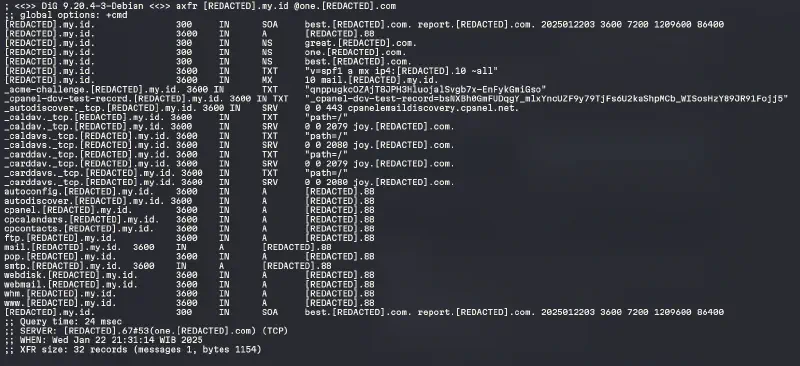 DNS AXFR Zone Transfer Vulnerability
