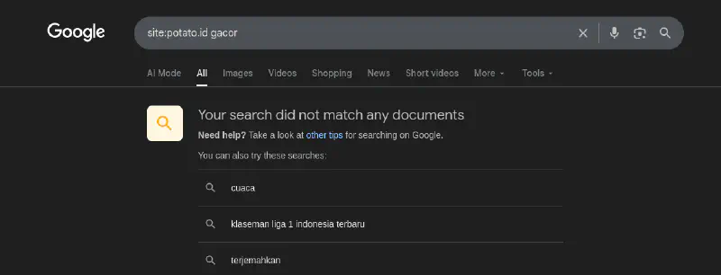 Google Dorking untuk mendeteksi apakah website kita terkena serangan judol atau tidak