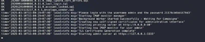 Username Password GoPhish