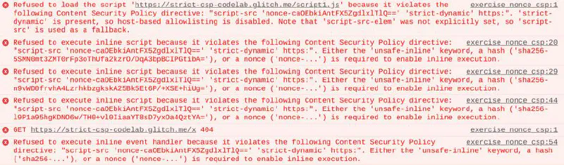 CSP Errors
