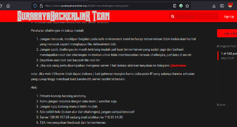 Surabaya Hacker Link Underground Write Up