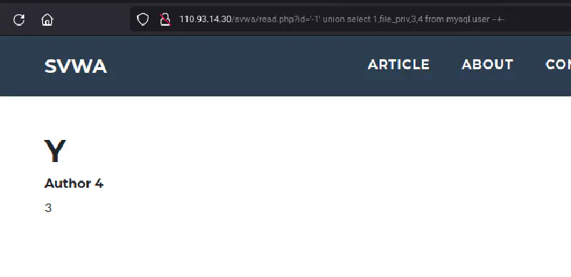 sql injection privileges check