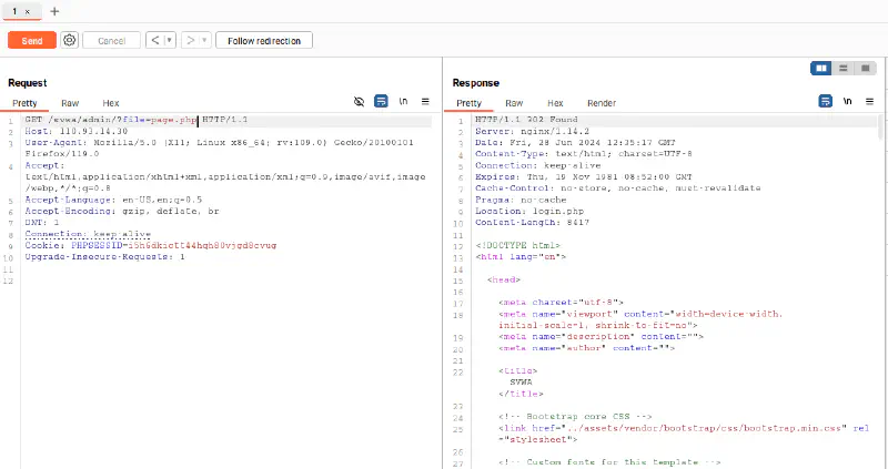 redirect header with server body response