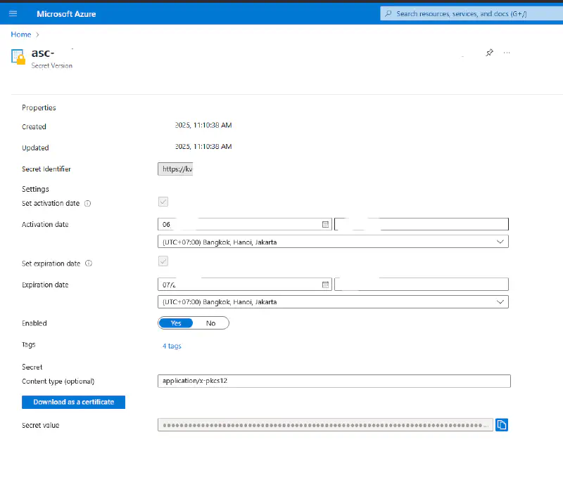 Download Azure App Service Certificate PFX