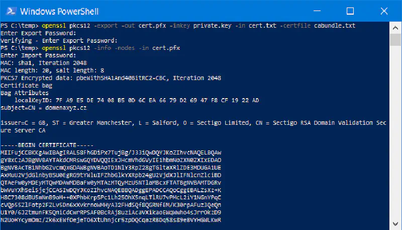 Convert PFX, CRT, and PEM Azure SSL/TLS Certificates