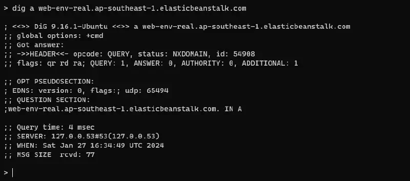 A Record Check from CNAME to confirm subdomain takeover