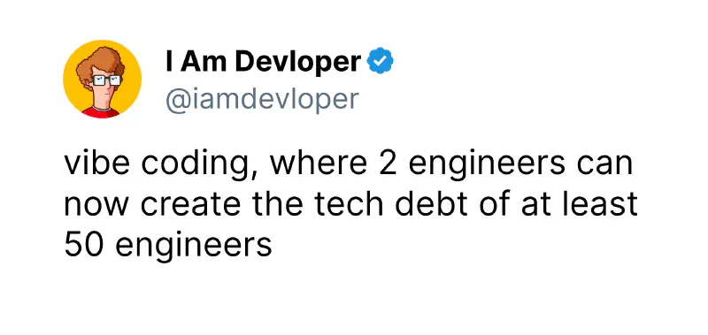 Meme Vibe Coding Debt