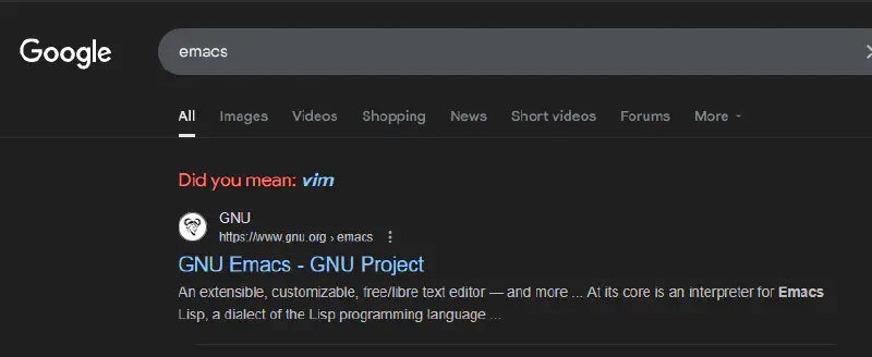Google Vim Emacs