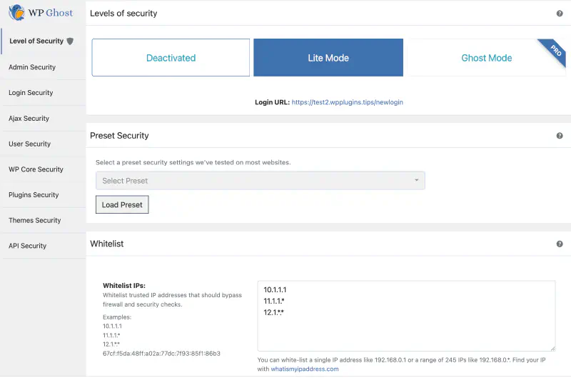 WPGhost Security Plugin